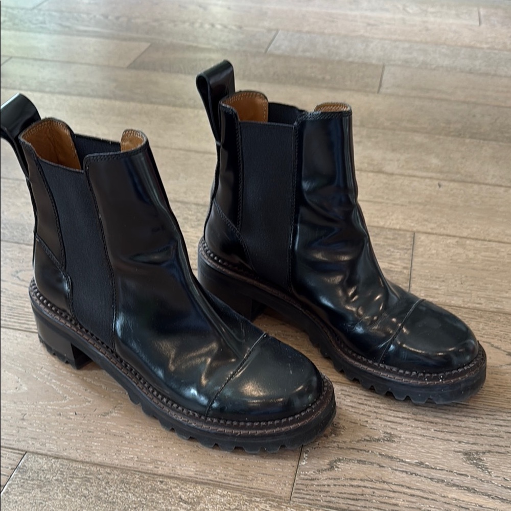 See by Chloe Mallory Black Leather Chelsea Boots Women’s 39